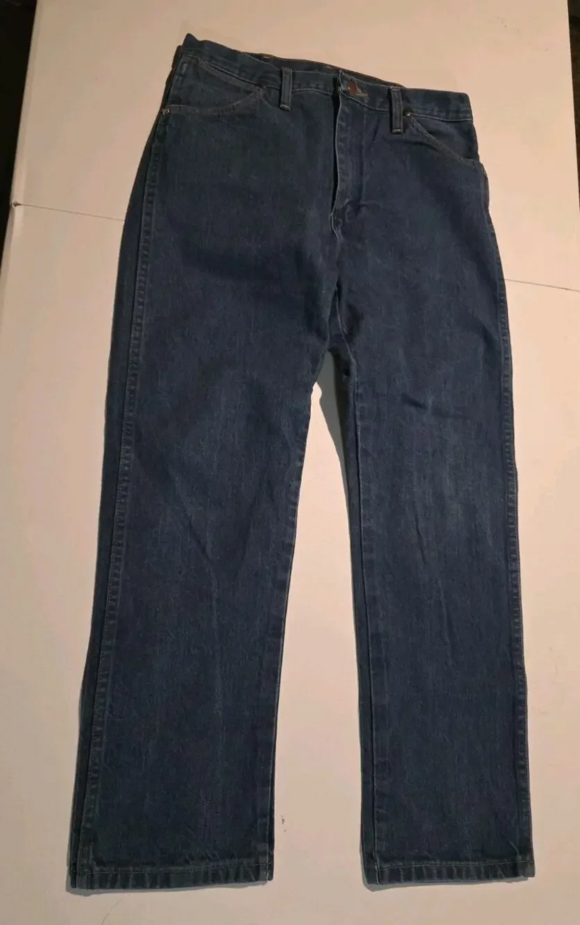 Wrangler Jeans Mens 32x30 Blue Western Straight Cowboy Work Denim Classic